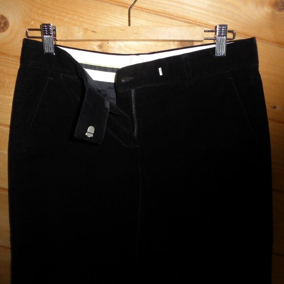 Theory Black Velvet Velour Knee Length Wide Leg Bermuda Pants Shorts Culottes 6 - Picture 9 of 11